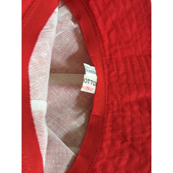Vintage Red Slouchy Hat Made In Italy For Saks Fifth Avenue One Size 100% Cotton